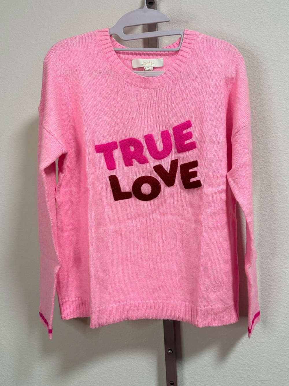 NWT Lilly Pulitzer 'TRUE LOVE' Pippy Sweater in Heathered Conch Shell Pink - Picture 6 of 16